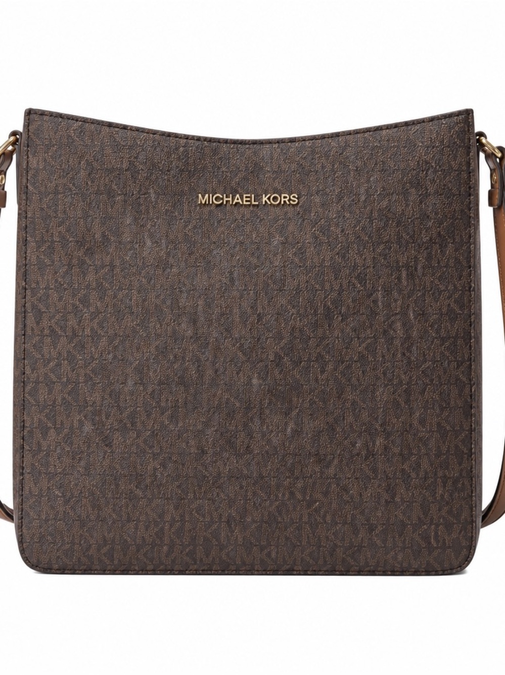 Michael Kors Jet Set Travel Brown Signature Logo Crossbody Bag